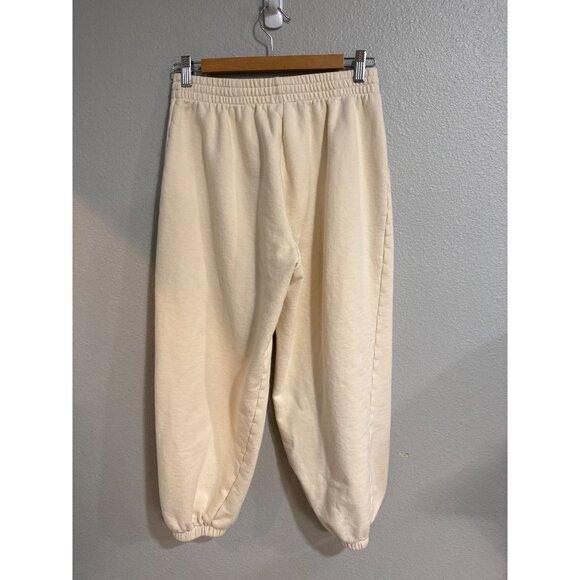 Reformation Women's Elastic Waist Cream Sweatpants Jogger Size Med - Picture 3 of 6